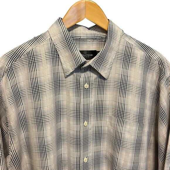 Bugatchi Uomo Mens Shirt XL Plaid Button Up Preppy Officewear Classic Travel - Picture 8 of 9
